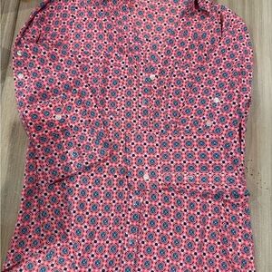 Express Hot Pink/Orange and Blue Patterned Shirt